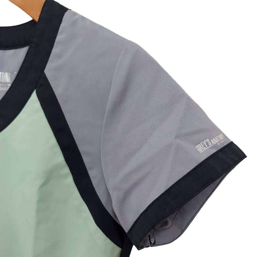 Grey's Anatomy Scrub Top Womens XXS Green V-Neck Short Sleeve Active Uniform - Picture 4 of 9